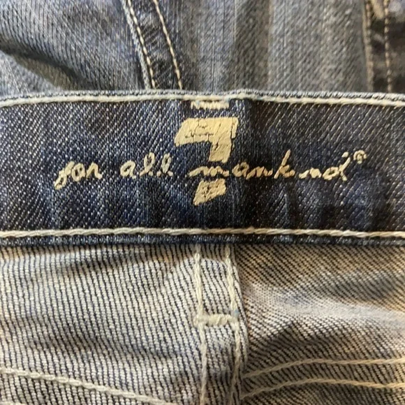 7 For All Mankind 7Fam Low Rise Boot Cut Medium Wash Blue Jeans Size 32 - Picture 15 of 16